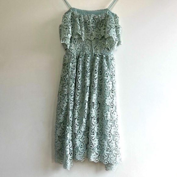 H&M Embroidered Eyelet Ruffle Spaghetti Strap Dress - Picture 4 of 8